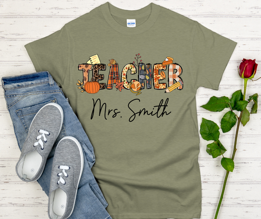 Custom Fall Teacher T-Shirt