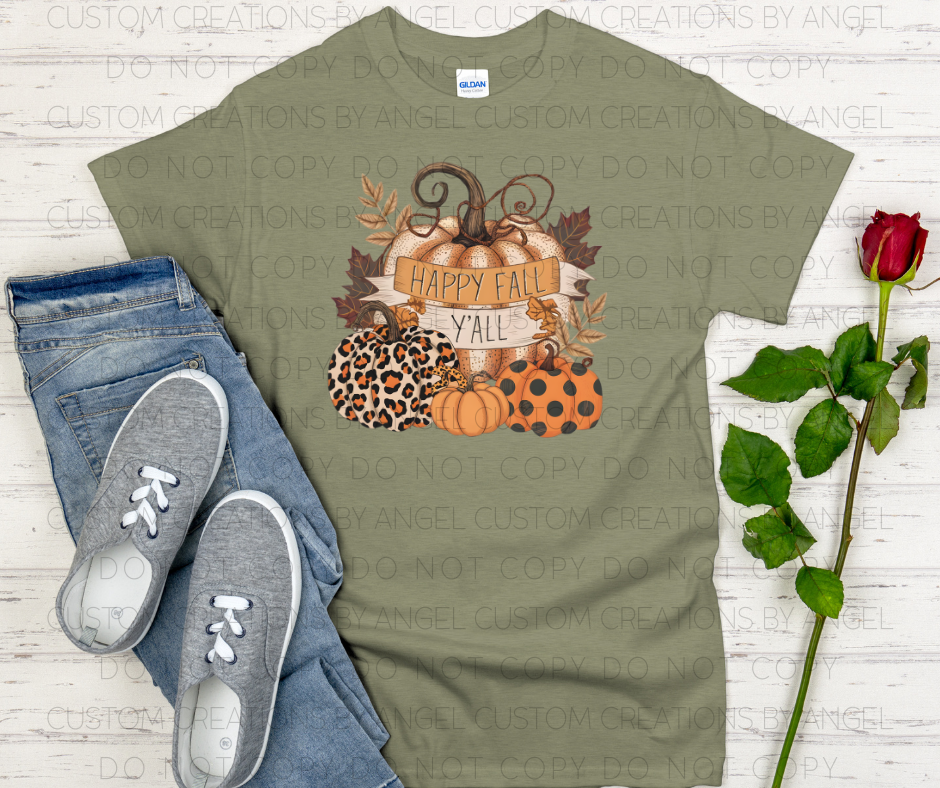 Happy Fall Y'all Pumpkins T-Shirt